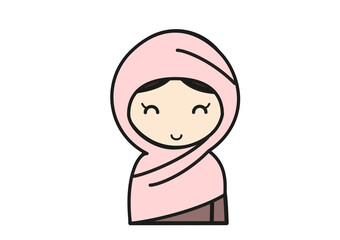 ヒジャブを着けた笑顔のイスラム教徒女性