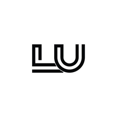 LU monogram logo design letter text name symbol monochrome logotype alphabet character simple logo