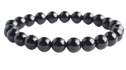 Obraz premium Sleek and modern hematite bracelet with dark beads