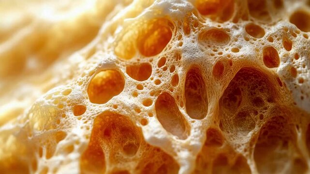 macro video of mycelium packaging, intricate fibrous texture, sharp focus, biodegradable and eco-friendly material, studio lighting with soft shadows