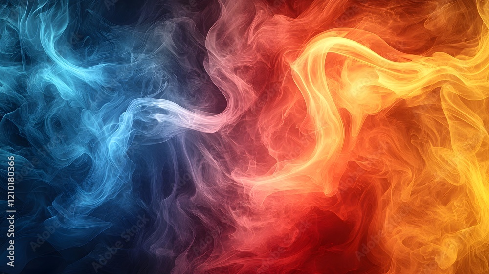 Aufkleber dramatic and captivating abstract background featuring vivid swirling smoke and fog in a mesmerizing