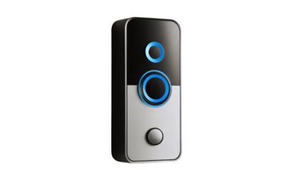 Sleek modern ring doorbell with visible camera