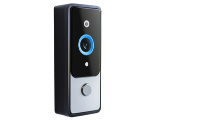 Fototapeta premium Sleek modern ring doorbell with visible camera