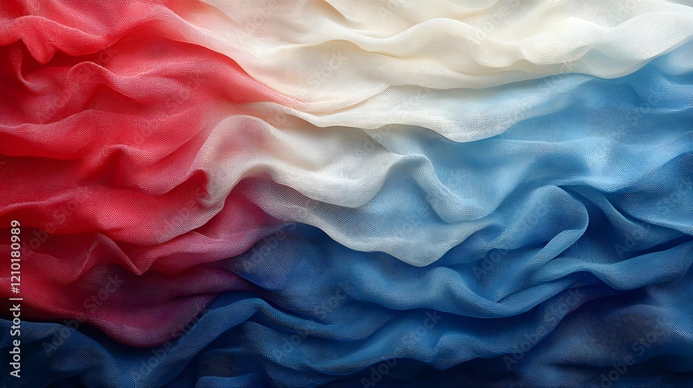 Fototapete abstract background featuring a silk like fabric flag in vibrant red white and blue colors creating 