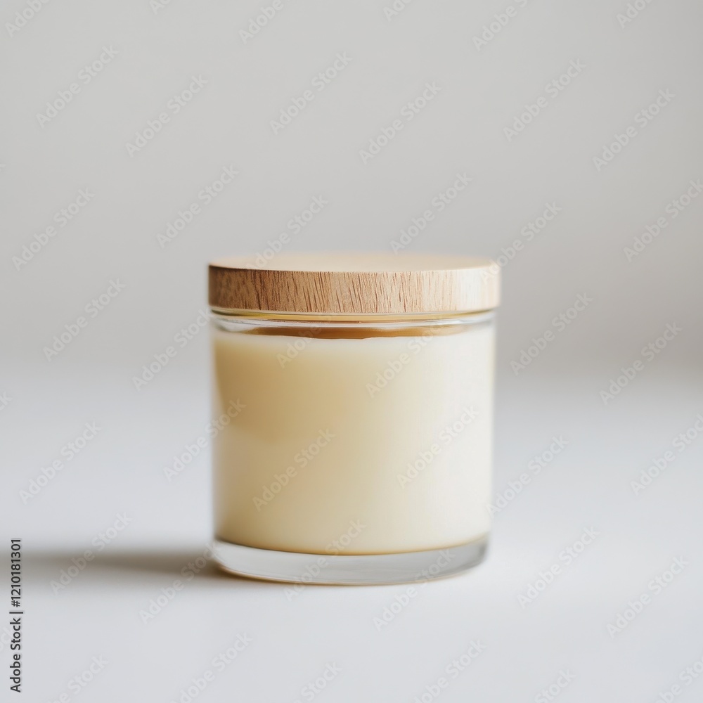 Aufkleber soft glow of a candle in a glass jar creating a warm ambiance in a cozy setting