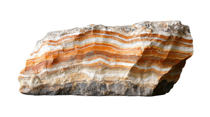 Heart-shaped stone with rough texture isolated on white background