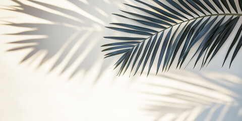 Obraz premium Palm leaf shadow on white wall
