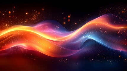 Fototapeta premium Mesmerizing abstract image featuring dynamic flowing waves of vibrant luminous colors and lights in a futuristic