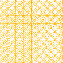 Fototapeta premium Intricate yellow pattern on a white background showcasing geometric shapes and designs