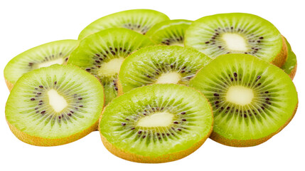 Fototapeta premium Sliced kiwi, isolated on transparent background