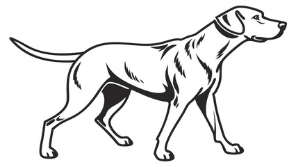 dog logo, black outline vector graphic transparent background