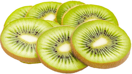 Fototapeta premium Sliced kiwi, isolated on transparent background