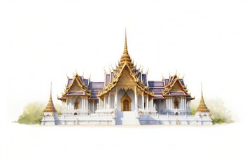 Fototapeta premium Thai temple architecture building pagoda