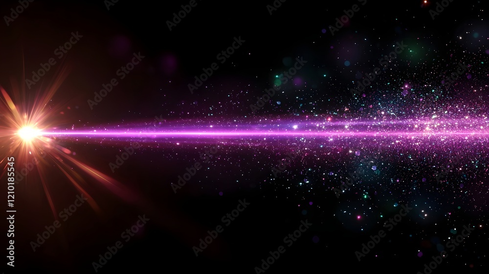 Leinwandbilder captivating image of a striking purple laser beam against a dark atmospheric background accentuated 