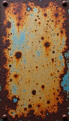 Weathered, rusted metal surface with deep scratches and peeling paint , background, dark metal
