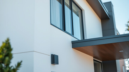 Modern Architectural Design: Sleek White House Exterior with Contemporary Features