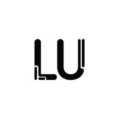 LU monogram logo design letter text name symbol monochrome logotype alphabet character simple logo