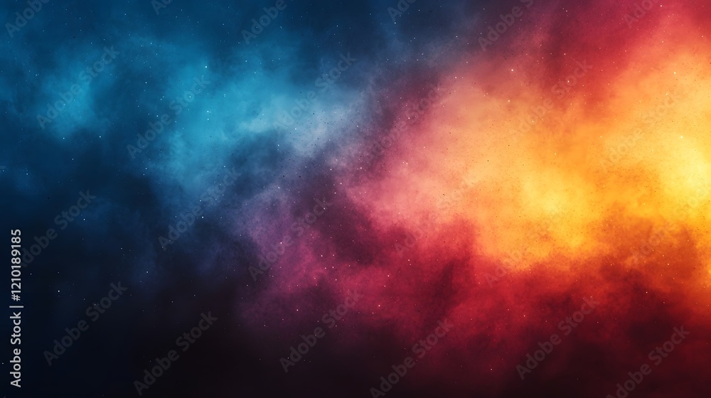 Leinwandbilder blurred and seamlessly blending gradient background in a spectrum of dark blue red and yellow colors