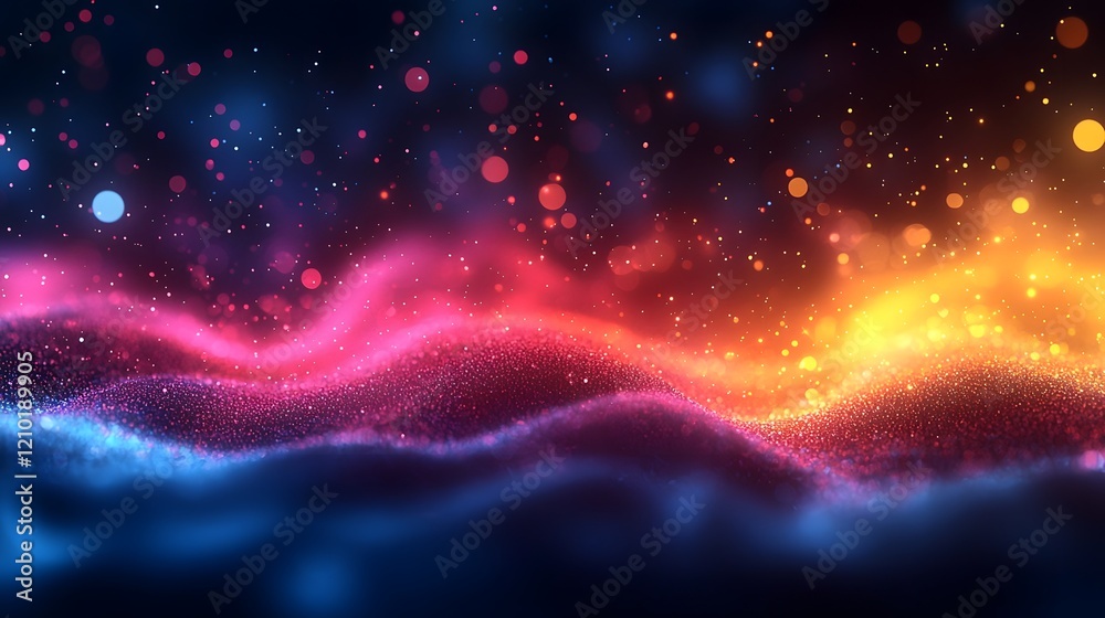 Poster mesmerizing gradient background design with blurred dark blue red and yellow hues creating a seamles