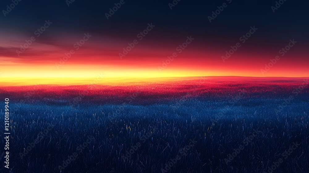 Poster stunning abstract landscape background with a dramatic gradient effect featuring a vibrant fiery sky