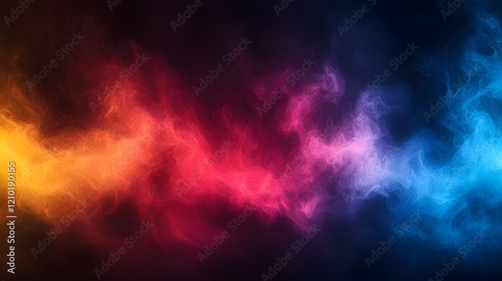 Poster Stunning abstract gradient background with smooth transitions between dark blue fiery red and vibrant yellow colors creating a dynamic energetic and immersive visual experience