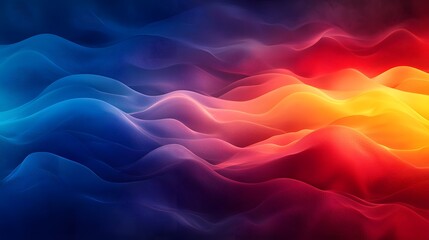 Obraz premium Mesmerizing Gradient Waves of Vibrant Color Blend in Smooth Abstract Background with Seamless Transitions and Serene Vibes