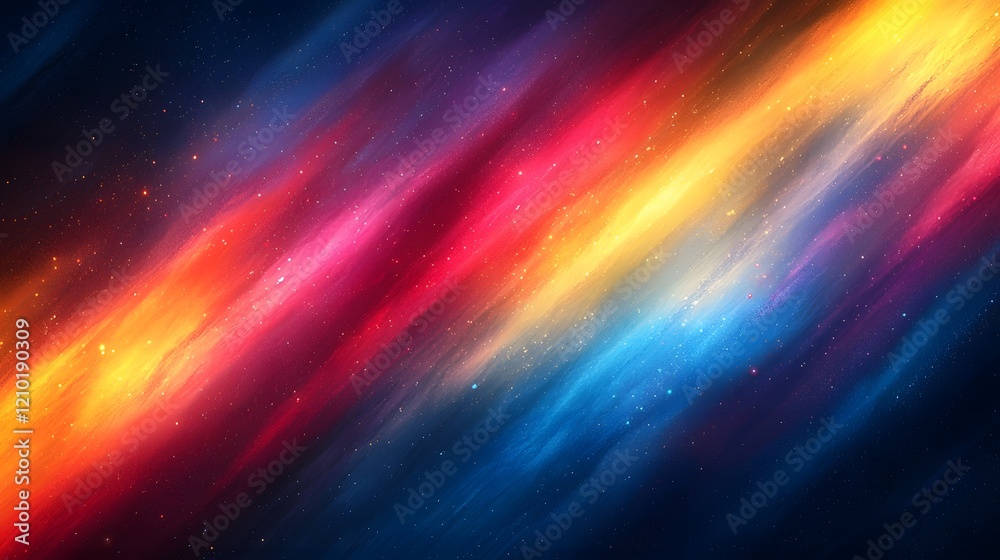 Aufkleber Stunning spectrum gradient in a dynamic blend of dark blue red and yellow hues with a blurred abstract effect creating a captivating and colorful digital backdrop or design element