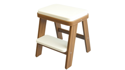 Step stool with a non-slip surface ideal for home work, isolated on transparent background