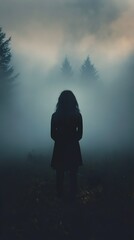 Solitude in the Fog: A Mysterious and Ethereal Scene