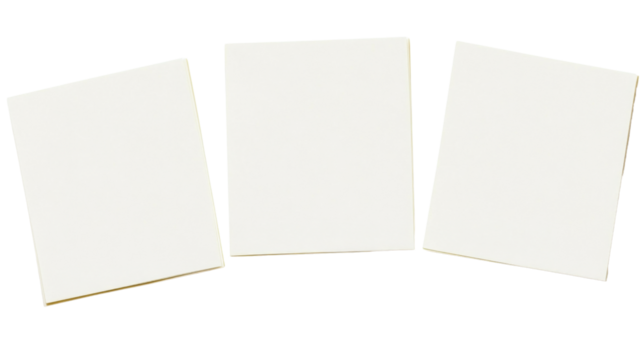 Sticky notes, isolated on transparent background