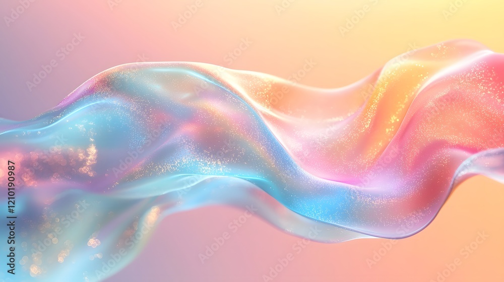 Poster Soft and Airy Pastel Gradient Background with Smooth Rainbow Color Blur Effect   Elegant Dreamy and Serene Digital Artwork for Versatile Use