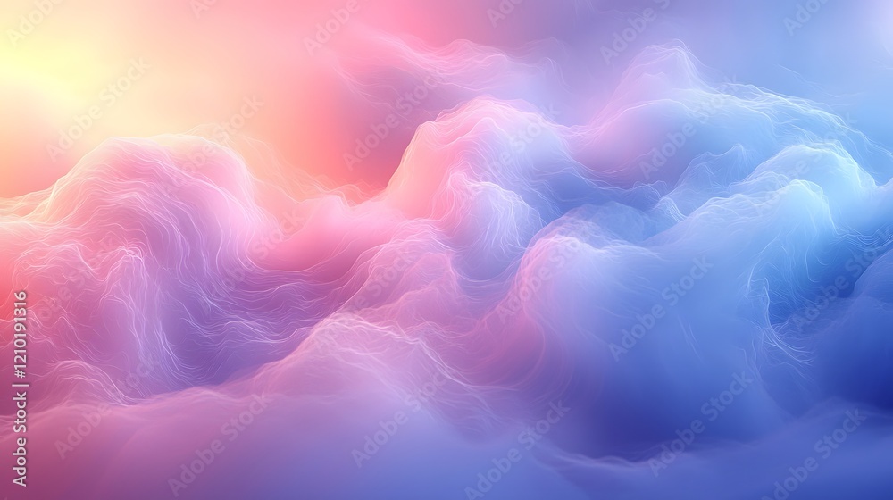 Leinwandbilder mesmerizing abstract pastel gradient banner featuring a soft blend of light blue and pink hues mergi