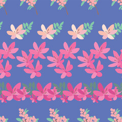 Vibrant Pink Flowers Vector Seamless Pattern. Floral repeat pattern great for textiles, tiles, wallpaper, gift paper, wedding designs.
