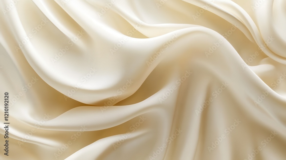Aufkleber soft cream fabric draped in elegant folds creates a serene atmosphere in a minimalist setting