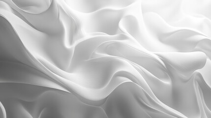 Fototapeta premium Abstract White Fabric Draped in Soft Waves