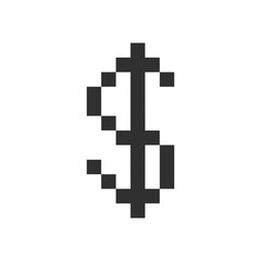 dollar symbol pixel art retro