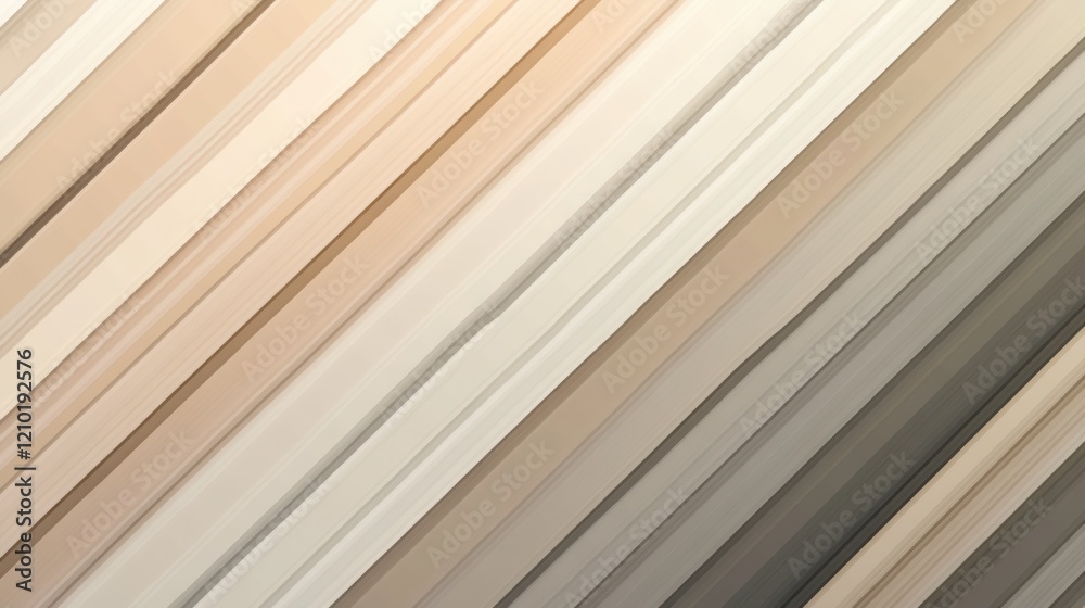 Poster gradient of sleek diagonal stripes showcasing soft hues blending from light beige to deep taupe in a
