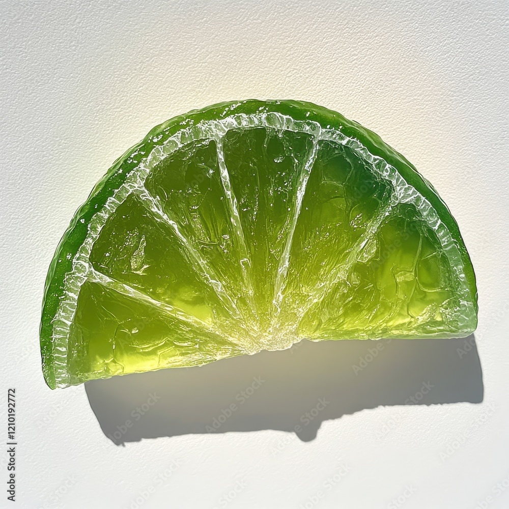 Poster fresh lime slice showcasing vibrant green color and juicy texture ideal for culinary presentations a
