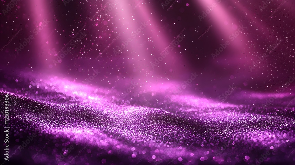 Poster Mesmerizing Abstract Purple Gradient Background with Glowing Light Rays and Soft Shadows  This serene and blurred visual features a captivating combination of vibrant purple hues ethereal light rays