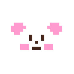 Obraz premium Cute Pastel Vector Illustration Kawaii Pixel Ice Bear Sticker