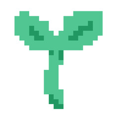 Cute Pastel Vector Illustration Kawaii Pixel Sprout Sticker