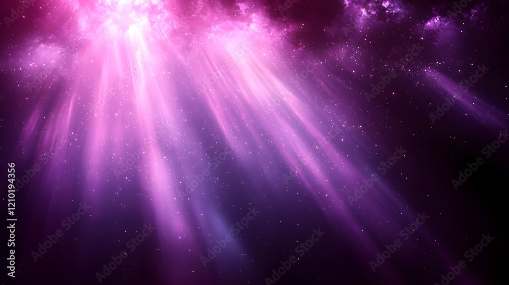 Poster dreamy ethereal purple background with blurred gradients accented by soft light rays and delicate sh
