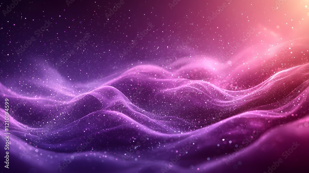 Poster Dreamy Purple Gradient Background with Soft Lighting and Delicate Shadow Details   Captivating Cosmic Atmosphere with Shimmering Ethereal Visuals