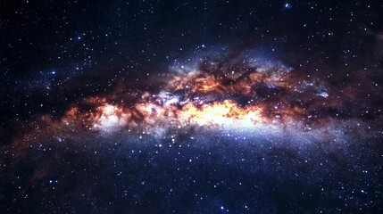 Obraz premium A stunning and detailed panoramic view of the Milky Way galaxy, with stars glowing in shades of blue