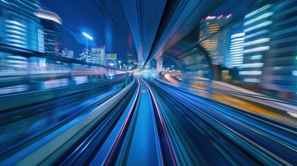 Fototapeta premium Speed Through the City Lights