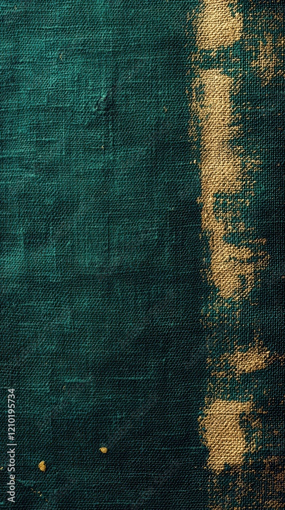 Poster deep emerald burlap texture showcasing luxurious natural fibers with a rich and elegant aesthetic
