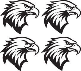 Fototapeta premium silhouette illustration eagle's head vector design