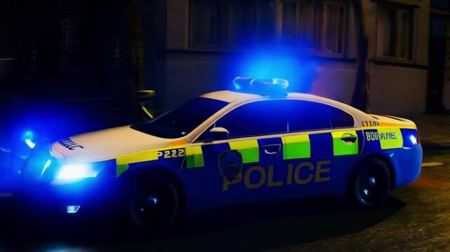 police car at night