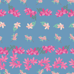 Vibrant Pink Flowers Vector Seamless Pattern. Floral repeat pattern great for textiles, tiles, wallpaper, gift paper, wedding designs.