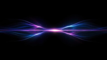 Obraz premium Glowing Purple and Blue Energy Waves: Abstract Digital Art